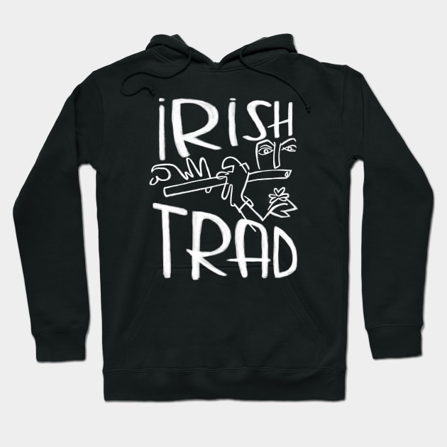 Irish Music, Flute Player, Irish Trad Hoodie by badlydrawnbabe